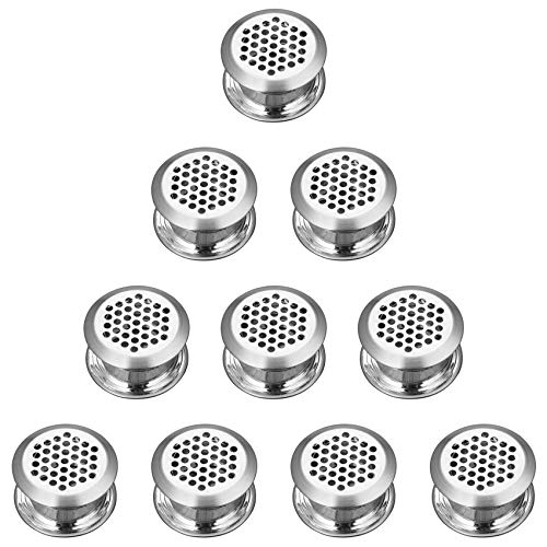 Griglia di Ventilazione Rotonda 10Pezzi Acciaio Inox Doppia Faccia Rete di Ventilazione Mantieni l'aria Fresca Nell'armadio per Cucina Armadi Guardaroba Scarpe Armadietto.