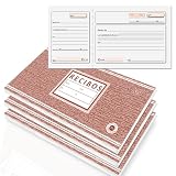 3 Talonario Recibos de Pago de 100 Hojas. Bloc de Recibo de Compra con Resguardo Troquelado. Vales de Recibí de Entrega para Alquiler o Cobros. Cuaderno Libreta de Papel con Copia Matriz. (3)