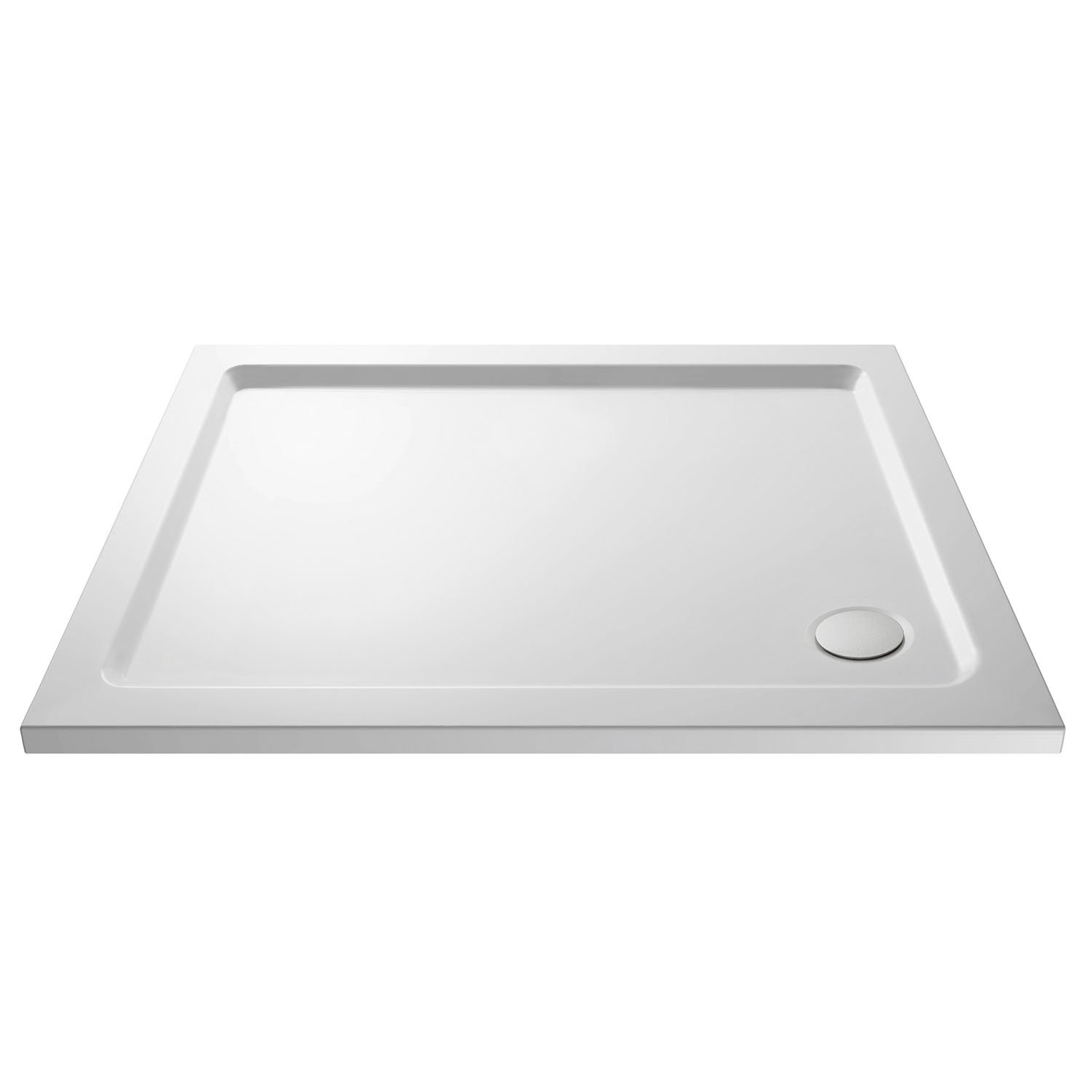 Nuie NTP008 | Modern Bathroom Rectangular Slimline Pearlstone Shower Tray, 760mm x 900mm, Gloss White โ image 1