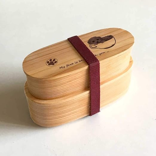 Amazon Fave ティーカッププードル スリム 二段 入子型 曲げわっぱ 弁当箱 天然木 わっぱ 木製 オリジナル 犬 プードル ミニチュアプードル トイプードル 動物 アニマル 弁当箱 オンライン通販