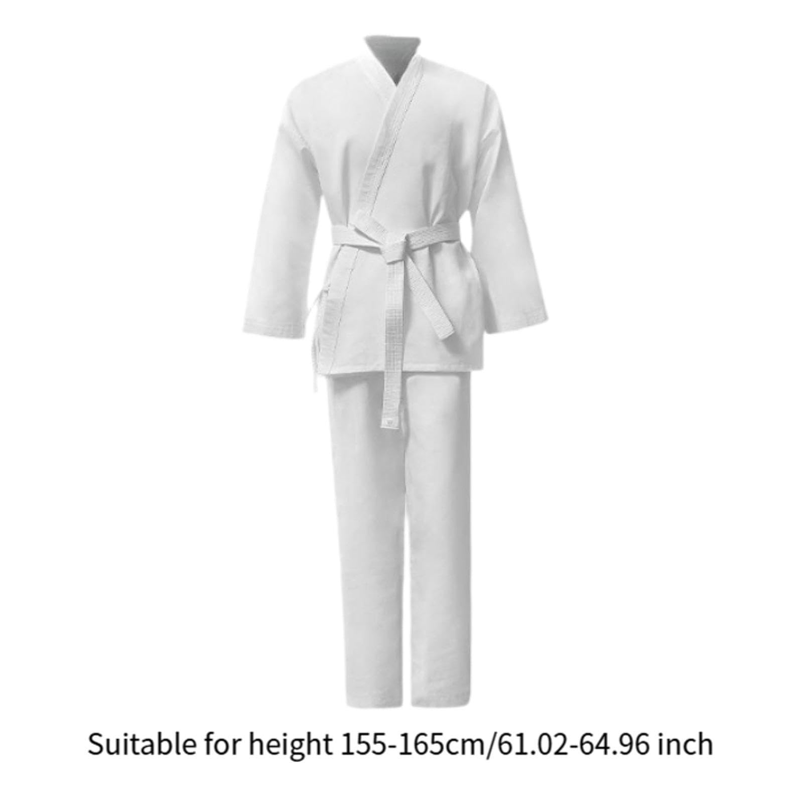 rockible Uniforme de Karate, Karate Gi, Mangas Largas Transpirable con Cinturón Conjunto de Trajes de Karate, Ropa de Karate para Ejercicio de Karate de