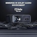 [Netflix Officially&AI Auto Focus]AuKing Smart Projector with Wifi and Bluetooth,Auto Focus&Keystone Projector4K,3D DoIby Audio, 800ANSI Outdoor Projector with Omnidirectional Rotating Stand(Grey) - Image 5