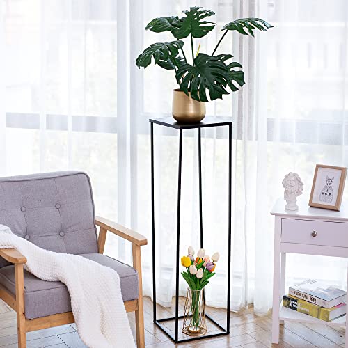 Black Plant Stand Pedestal Stand - 2 Pcs Metal Plant Stand, 39.4In Tall Flower Stand Vase Flower Holder, Wedding Centerpieces For Table, Corner Planter Pot Rack For Living Room, Home, Patio Decor #TOP3