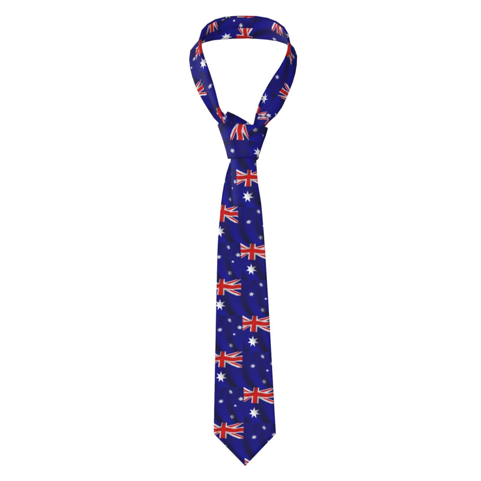 Oudrspo Australian Flag Ties For Men Elegant Suit And Tie Fashion Printed Floral Neck Tie Formal Party Wedding