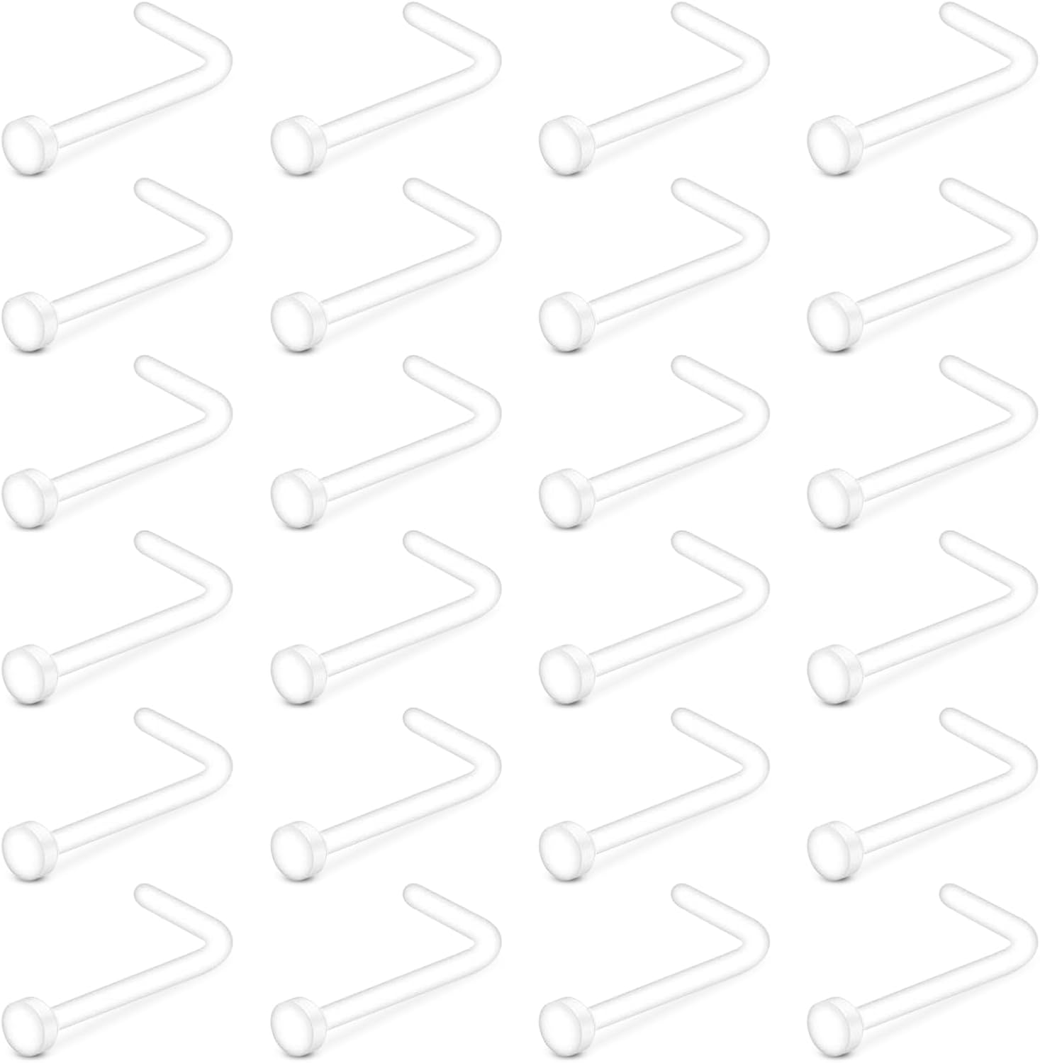 Briana Williams 40pcs 48pcs Clear Nose Studs 20g Clear Nose Rings for Work Plastic Nose Rings for Surgery Flexible Nose Piercing Retainer 20 Gauge Nose Retainer 1.5mm 2.0mm 2.5mm 3.0mm Flat Ball Top