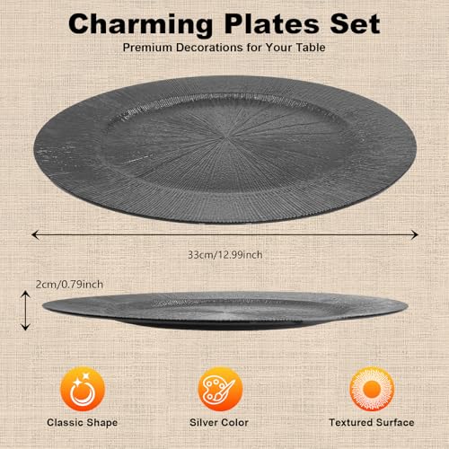 Set de 50 platos negros reutilizables redondos 13 pulg miniatura 5