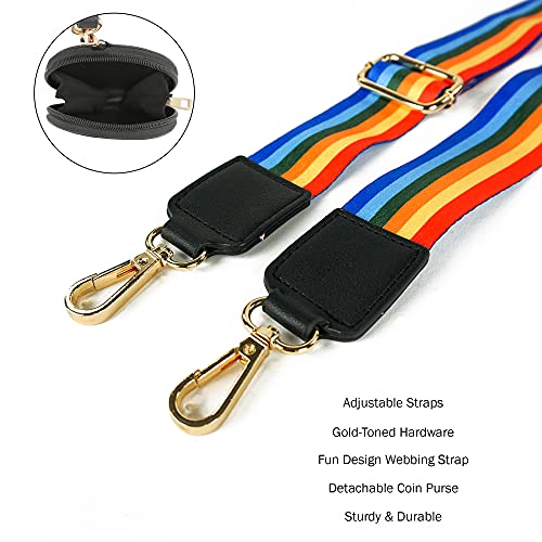 EVVE Wide Replacement Straps for Handbags with Coin Purse - For Over Shoulder Crossbody Bag, Guitar Style, Adjustable Length3