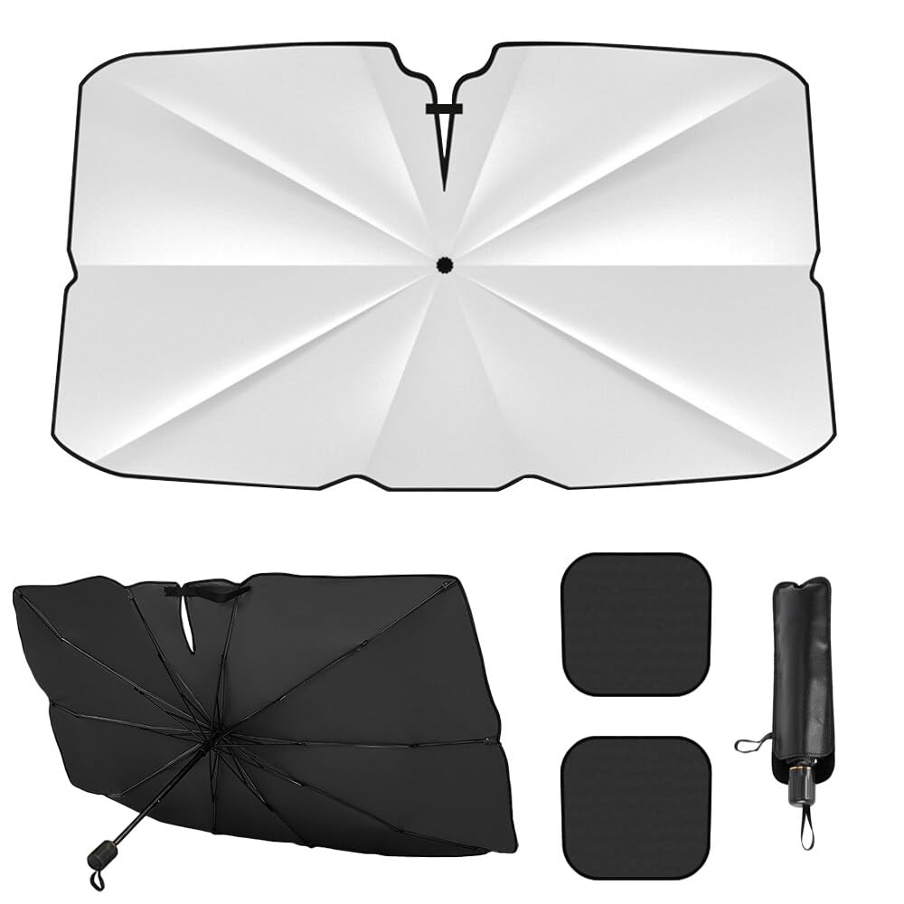 Car Sun Shades Front, Car Windshield Sun Shade Umbrella, Foldable Car Front Sunshade Sun Shade Cover, Cover, Universal Car Front Window Sunshade For Cars, Trucks, SUVs 79cm*140cm (31 * 55in）