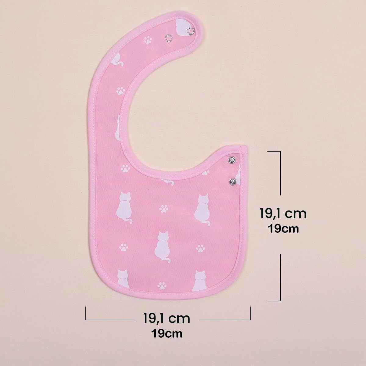 Paquete de 6 baberos impermeables de algodón con estampado de animales y flores para niñas y niños para babear con botones ajustables