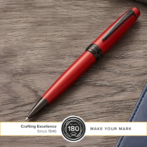 Image of Cross Bailey Matte Red Lacquer Ballpoint Pen - Refillable Pen for Long-Lasting Use - Smooth Writing - Comfortable Grip - Stylish Distinctive Look - Black Ink - Corporate Gifts