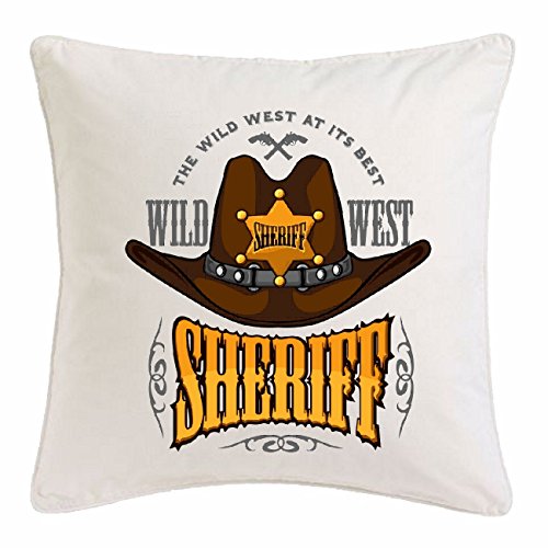 Reifen-Markt Kissenbezug 40x40cm WILD West Cowboy Sheriff Indianer Western Indianer HÄUPTLING ROTHAUT Western Indians aus Mikrofaser in Weiß Cover
