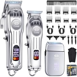 CIICII Mens Hair Clippers and Trimmers Set, Professional Cordless Barber Clippers for Hair Cutting Kit (Electric Razor Shavers & Beard/Hair Trimmer Haircut Kit) Clippers for Men DIY Home Salon