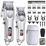 CIICII Mens Hair Clippers and Trimmers Set, Professional Cordless Barber Clippers for Hair Cutting Kit (Electric Razor Shavers & Beard/Hair Trimmer Haircut Kit) Clippers for Men DIY Home Salon