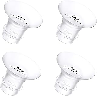 4Pcs Breast Pump Flange Insert 18mm Compatible with Momcozy/Spectra/Medela/eufy/Elvie/Lansinoh/Paruu P10 Breast Pump, Fit for Momcozy M5/M9/M6/V2 Pro/V2 pro/S12 Pro/eufy E10 S1 S1 Pro, 24mm Flange