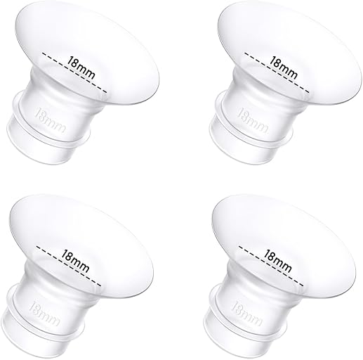 4Pcs Breast Pump Flange Insert 18mm Compatible with Momcozy/Spectra/Medela/eufy/Elvie/Lansinoh/Paruu P10 Breast Pump, Fit for Momcozy M5/M9/M6/V2 Pro/V2 pro/S12 Pro/eufy E10 S1 S1 Pro, 24mm Flange