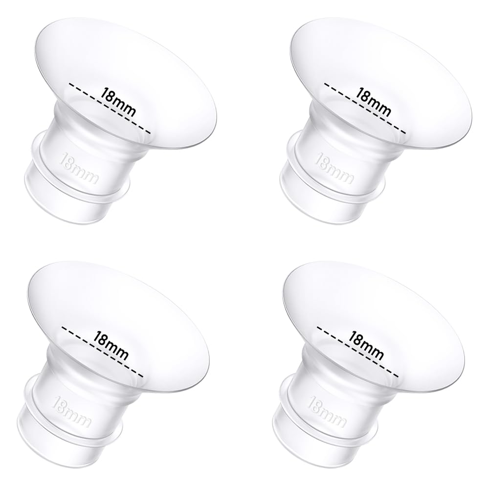 4Pcs Breast Pump Flange Insert 18mm Compatible with Momcozy/Spectra/Medela/eufy/Elvie/Lansinoh/Paruu P10 Breast Pump, Fit for Momcozy M5/M9/M6/V2 Pro/