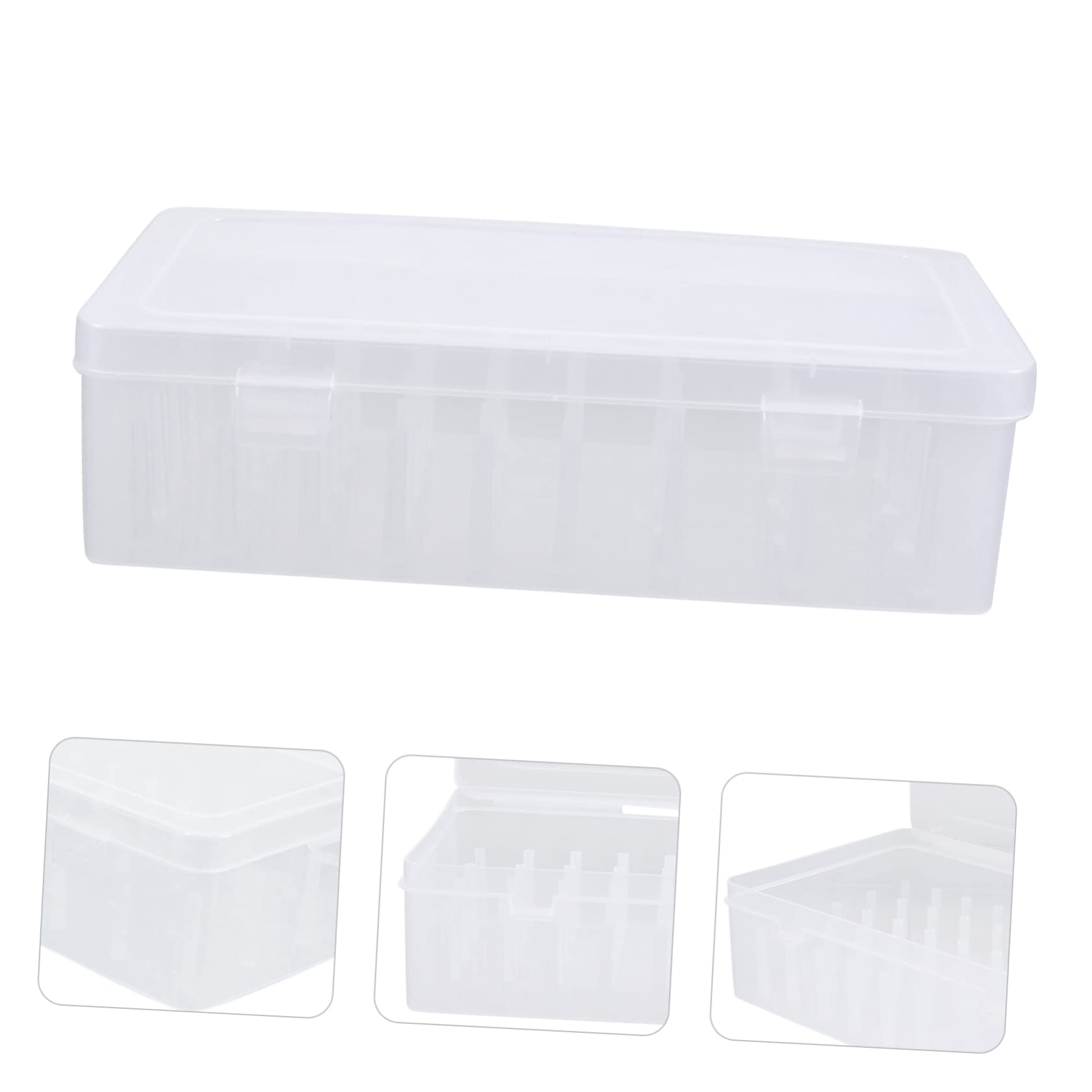 Caja Organizadora de Plástico para 42 Carretes Ventana Transparente y Gran Capacidad de Sellado, 2 Piezas para Almacenamiento de Hilos y Costura