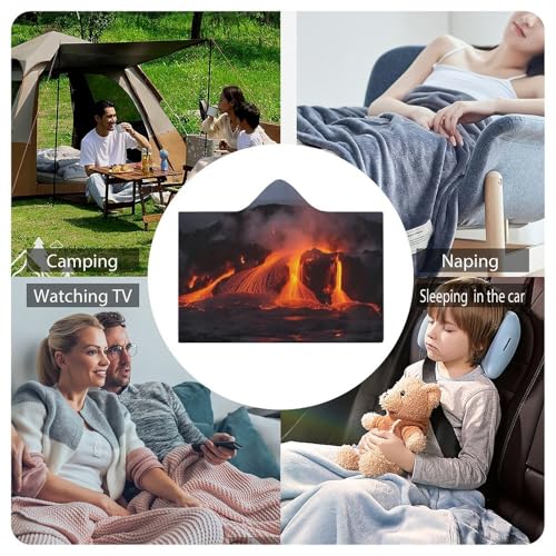 Couverture à capuche portable Kilauea Volcano cape imprimée douce et chaude - 7