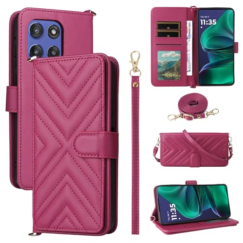 Coque Moto G Stylus 5G 2025 BELLA BEAR Étui Portefeuille Cuir Rose