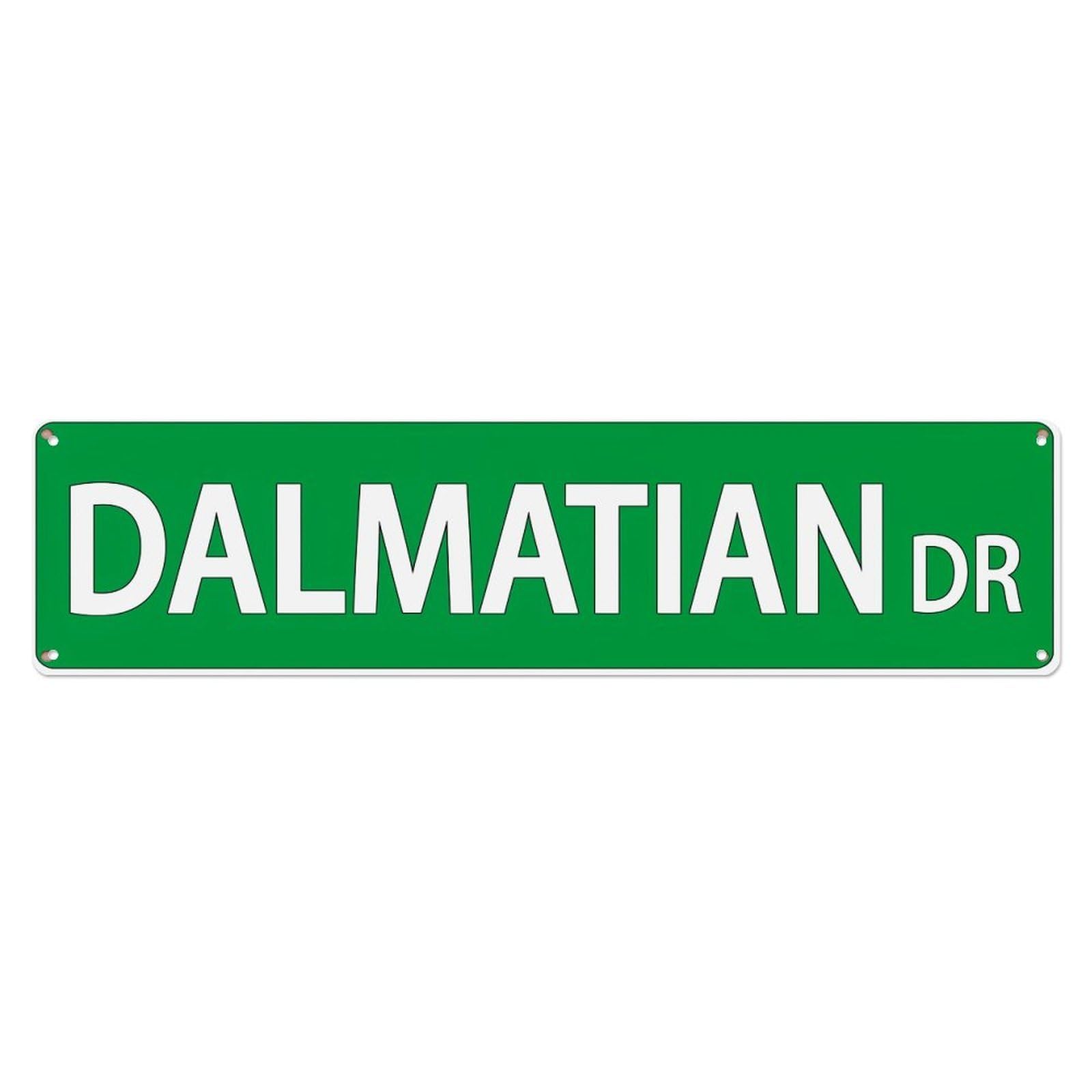 Jdyansheng Vintage Dalmatian Dr Street Sign Tin Sign Metal Poster Metal Signs For Home Man Cave Bar Cafe Kitchen Laundry Room Wall Decorations 4X16 Inches