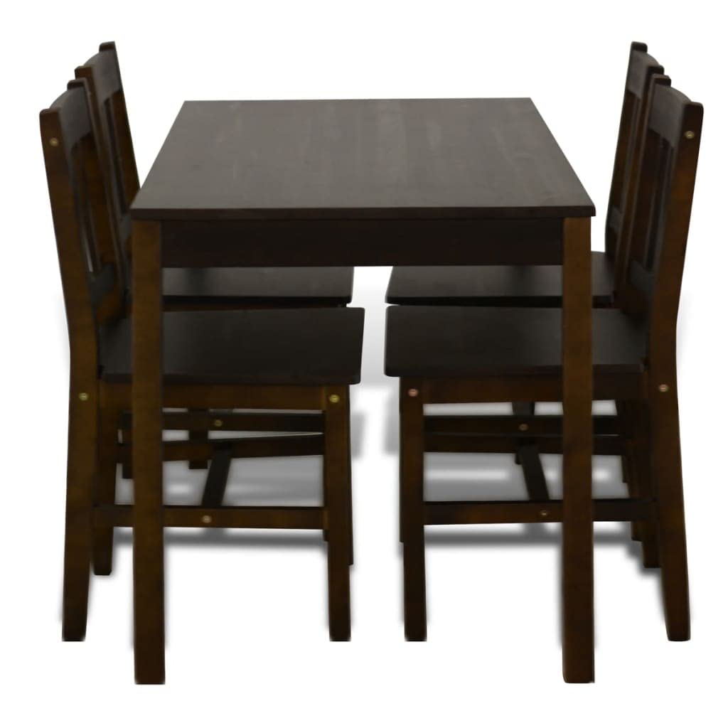 vidaXL Set da Pranzo in Legno Marroni Salotto Tavolo con 4 Sedie Bar Cucina