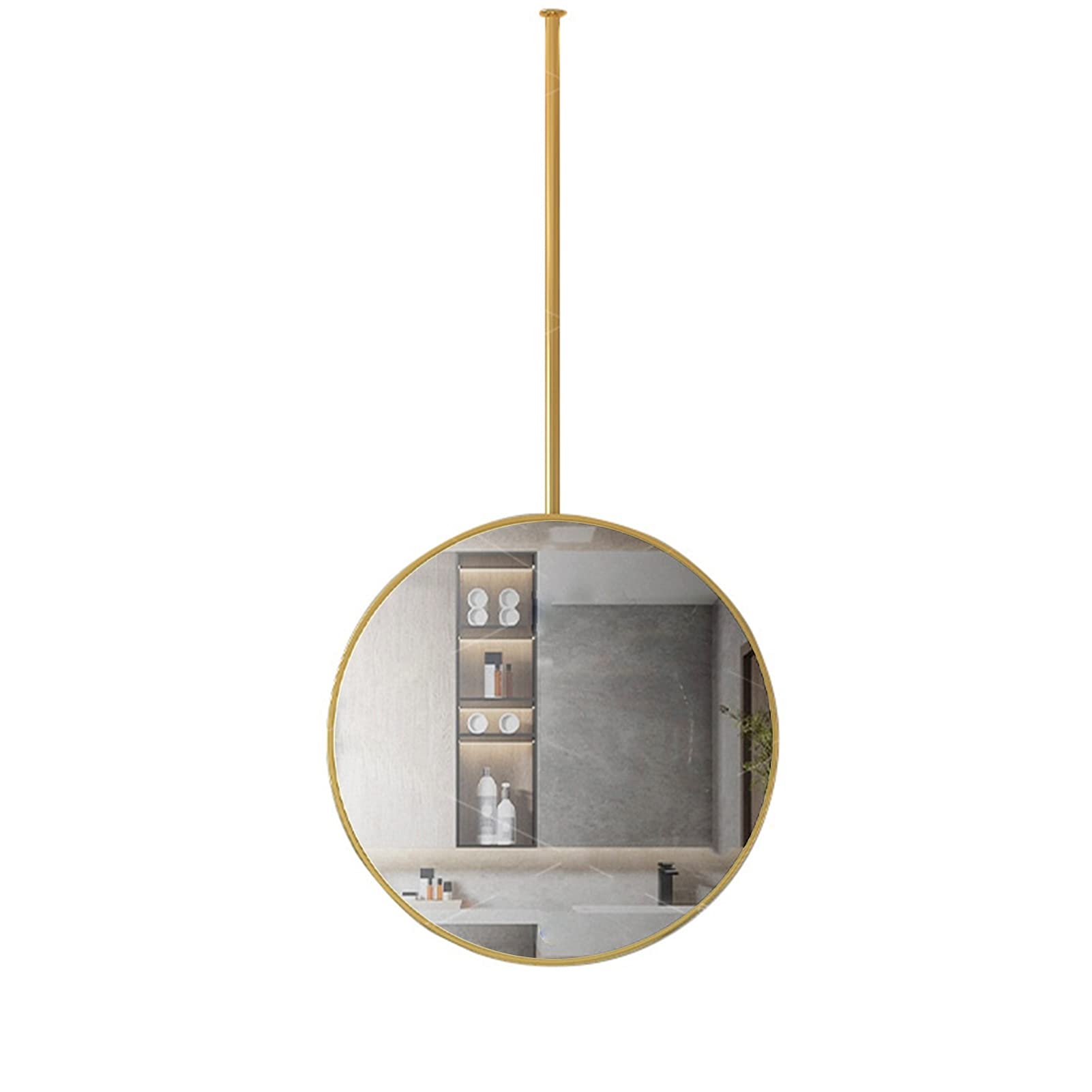 Miroir en métal doré pour illuminer une pièce sombre ou petite