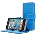 Snugg® iPhone 5 / 5s Case - Leather Wallet Case with Lifetime Guarantee (Electric Blue) for Apple iPhone 5 / 5s