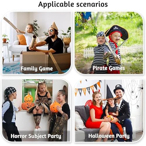 Scinzene 42 Piraten Deko Kindergeburtstag Set, 10 Piratenhut Kinder, 10 Augenklappe, 10 Piraten Tattoos und 12 Piratenbärte - Perfekte Deko für Piratenparty, Piratengeburtstag, Halloween und Karneval