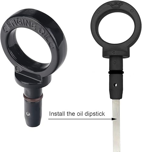 Miniatura 5 de 3mirrors Manija de extracción de varilla de aceite de aluminio compatible con modelos Dodge Chrysler Jeep Universal Varilla de aceite para motor