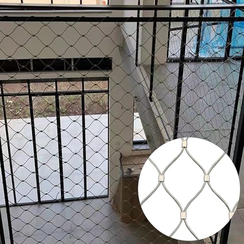 Protection de rambarde pour balcon sécurisé grâce au filet inox flexible - 5