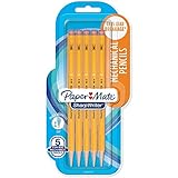 Papermate Sharpwriter Mechanical Pencil, Yellow, 5 Pencils per Pack (1 Pack)