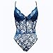 Sexy Lingerie Women Erotic Nightwear Underwear Women'S Underwear Sexy Lingerie Eyelash Lace O-Ring Cutout Garter Lingeri Blue