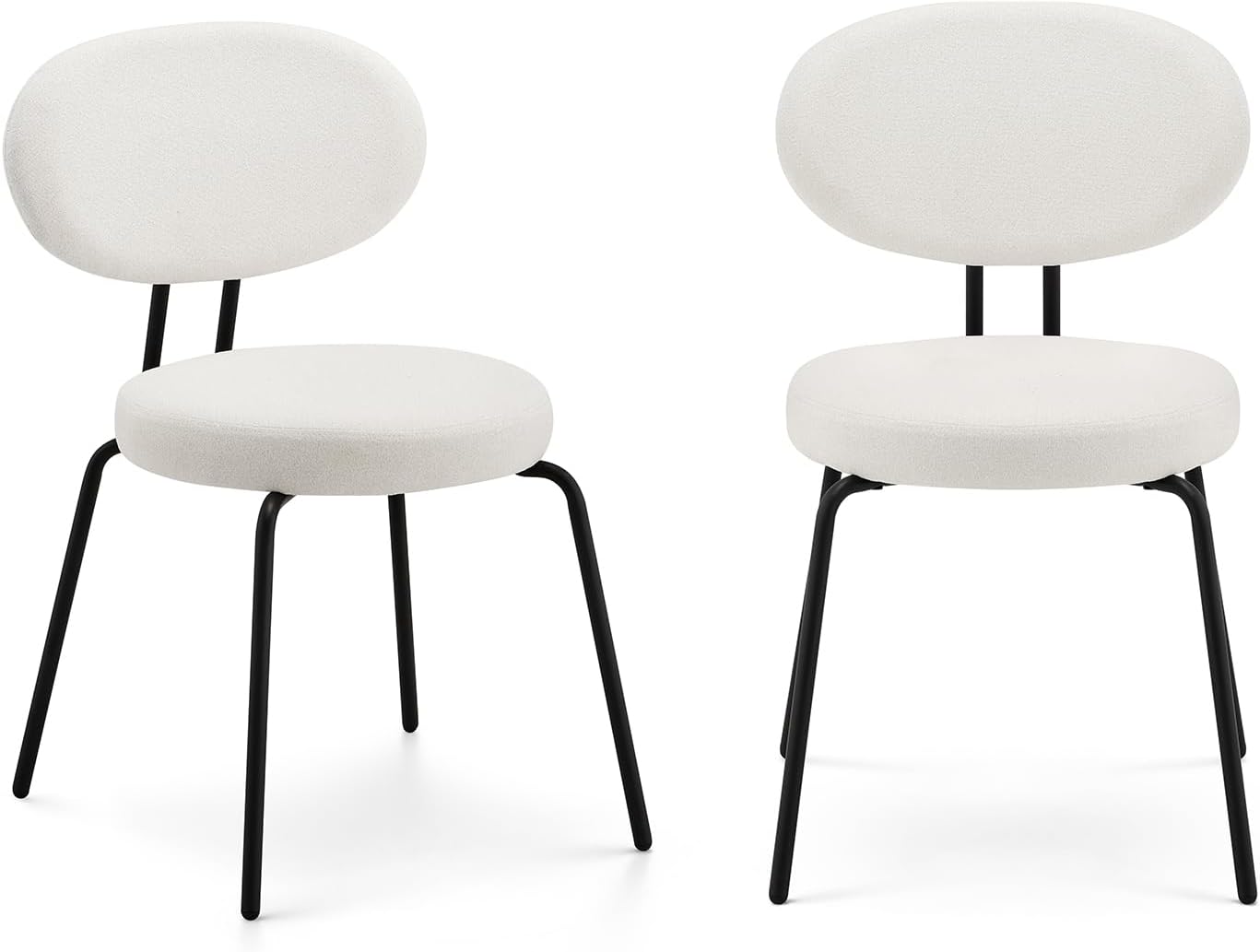 COLAMY Modern Fabric Dining Chairs Set of 2, Mid Centry