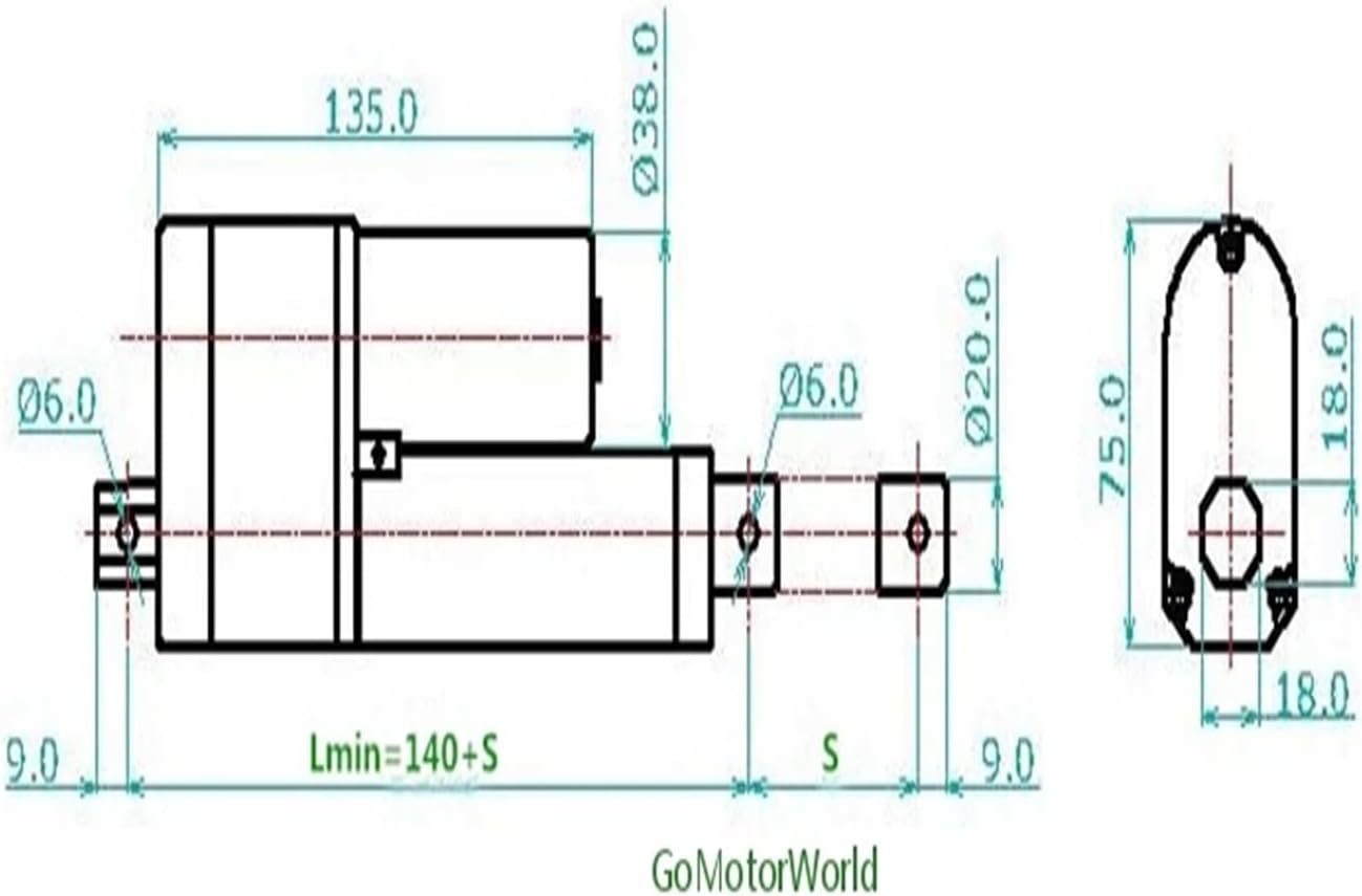 Linear Actuator with Potentiometer Position Feedback 12V 24V 300mm Stroke 900N Load 80mm/s Speed LA10P(60mms 80n,12V)