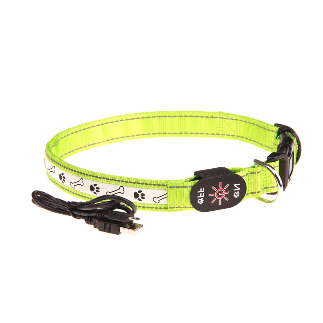 FOMIYES 3piezas Collar Led para Luz Intermitente De Seguridad para Paseos Recargable por USB Diseño De De
