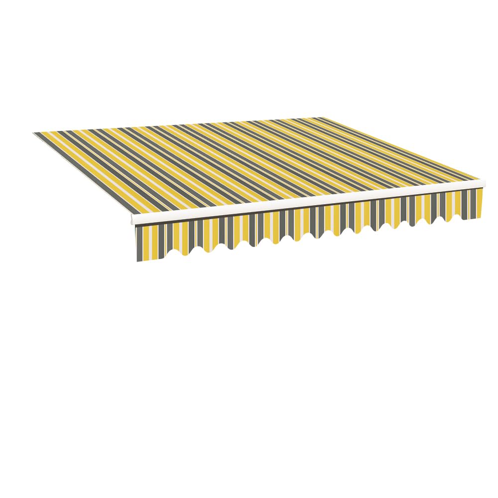 Green Bay 3x2.5m Garden Awning Replacement Fabric Top Cover Front Valance Yellow-Stripe โ image 1