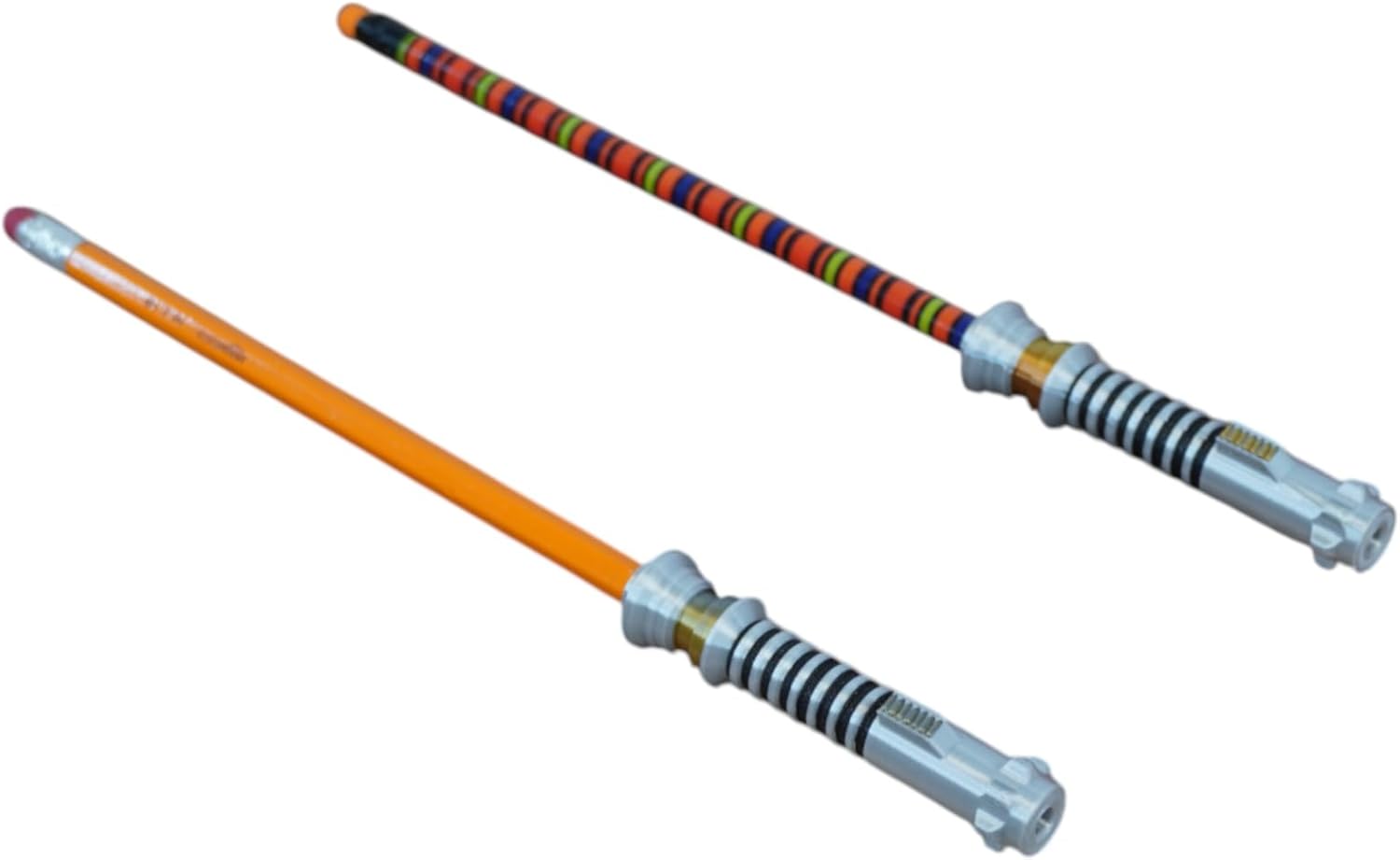 Light Saber Pencil Caps (2-Pack) – Fits Standard Pencils, Fun Lightsaber Accessories for Kids & Adults, Eco-Friendly, Durable, Made in USA – Great for School, Party Favors, Gifts