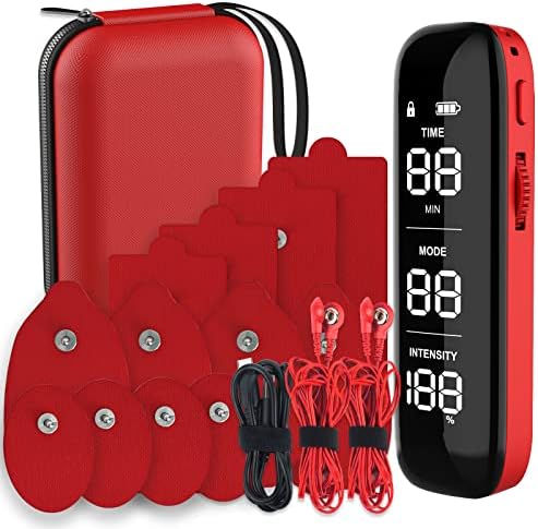 TENS Unit Muscle Stimulator for Pain Relief, Portable and Rechargeable, 6 Modes Electronic Pulse EMS Tens Machine Mini Massager for Physical Therapy Sciatica and Shoulder Recovery