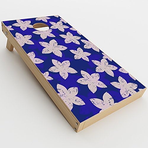 Skin Decal Vinyl Wrap for Cornhole Game Board Bag Toss/Flowered Blue
