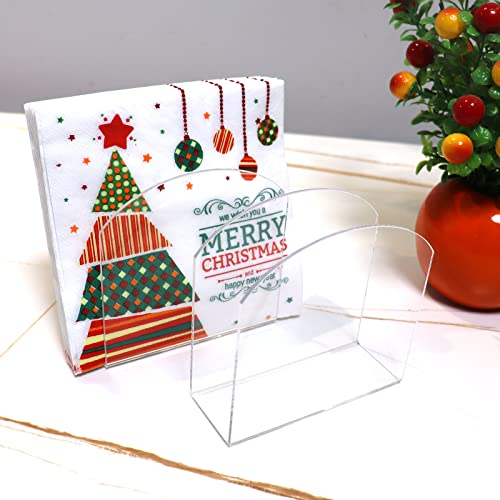 Serviettenhalter, 2 Stück, transparente Acryl-Serviettenhalter für Tische, transparente Serviettenspender, Aufbewahrungsbehälter, Cocktail-Serviettenständer, Tischtaschentuchbox für Küche, Bar, Dekor Cover