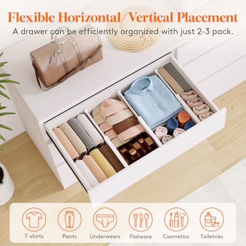 Lifewit Drawer Dividers for Clothes, Adjustable Drawer Organizers, Plastic Expandable Drawer Separators for Bedroom/Office/Bathroom/Kitchen Storage, 10.9-16" Long 4" High, 8 Pack by Lifewit - Image 7
