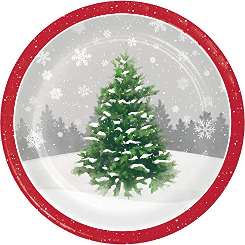 Creative Converting Winter Tree Paper Plates, 9", Multi-color