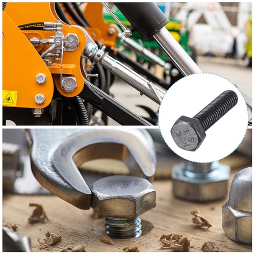 Image of METALLIXITY Hex Bolts (M6-1x25mm) 25Pcs, 8.8 Grade Carbon Steel Fully Threaded Black Oxide, Coarse Thread UNC Hex Head Screw Bolt - for Furniture Repair