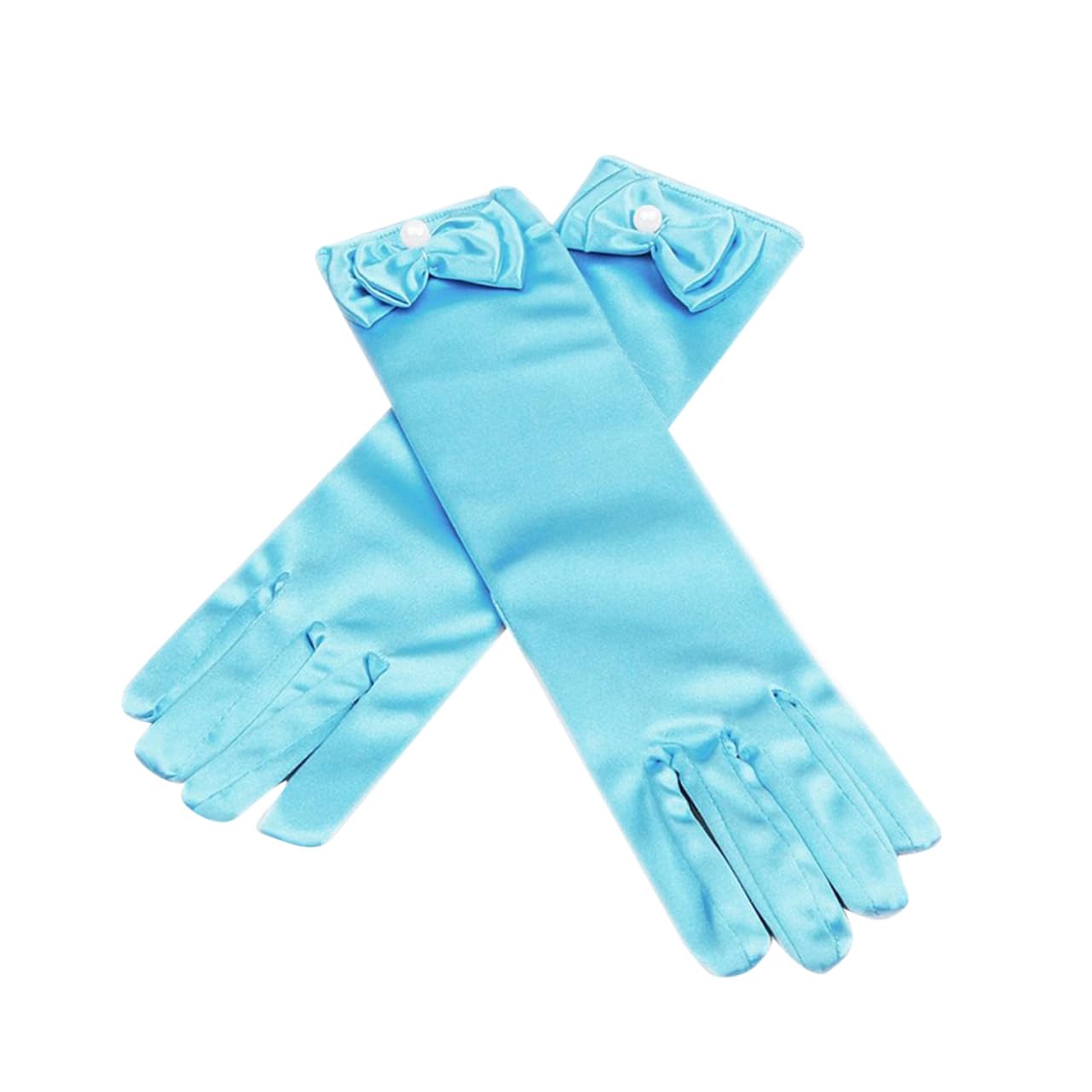 LIFKOME Girls White Satin Gloves 3 Pairs Set for Dress up Mermaid Princess Kids Party Wedding Flower Girl No Easy Deformation