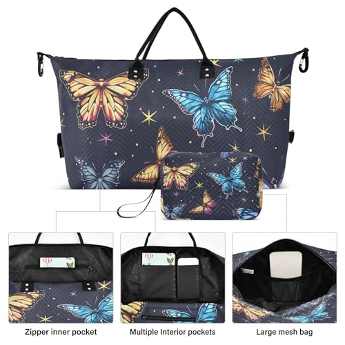 Bolaz Duffle Bag for Travel-Beautiful Butterflies Many Butterflies， Easy Update Large Magnectic Sticker Refrigerator Magnets Decor Wash Machine Magnet Decals23"x26"2