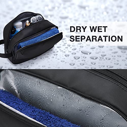BAGSMART Travel Toiletry Bag for Men, Water-Resistant Lightweight Dopp Kit, Business Dorm Room Shaving Toiletries Bag, Black by bagsmart - Image 3