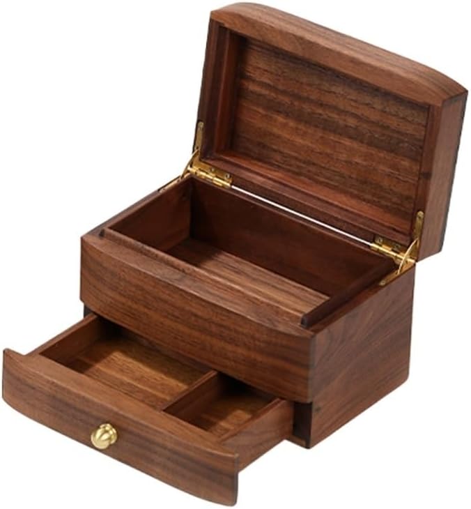 Solid Wood Jewelry Storage Box Delicate Little Craft Earring Necklace