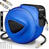 TRESKO® 15m Druckluftschlauch Aufroller automatisch 1/4' Anschluss | Schlauchtrommel...