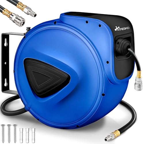 TRESKO® Enrouleur automatique de Tuyau à air comprimé 20m | Connexion 1/4