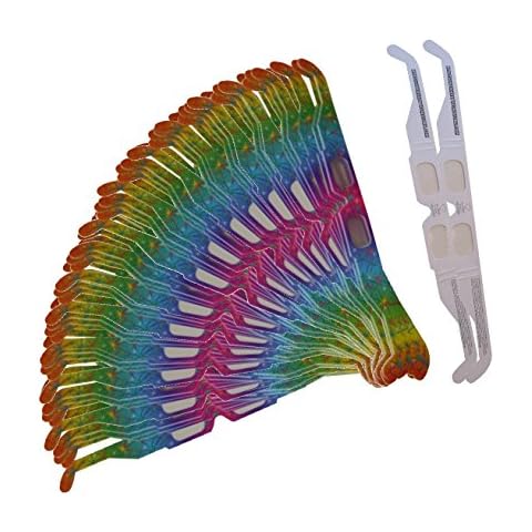 Rob's Super Happy Fun Store 100 Fireworks Diffraction Glasses (Starburst Effect in Rainbow Spectrum Frames) + 2 Rainbow Hearts Effect Glasses (Plain White Frames) Cover
